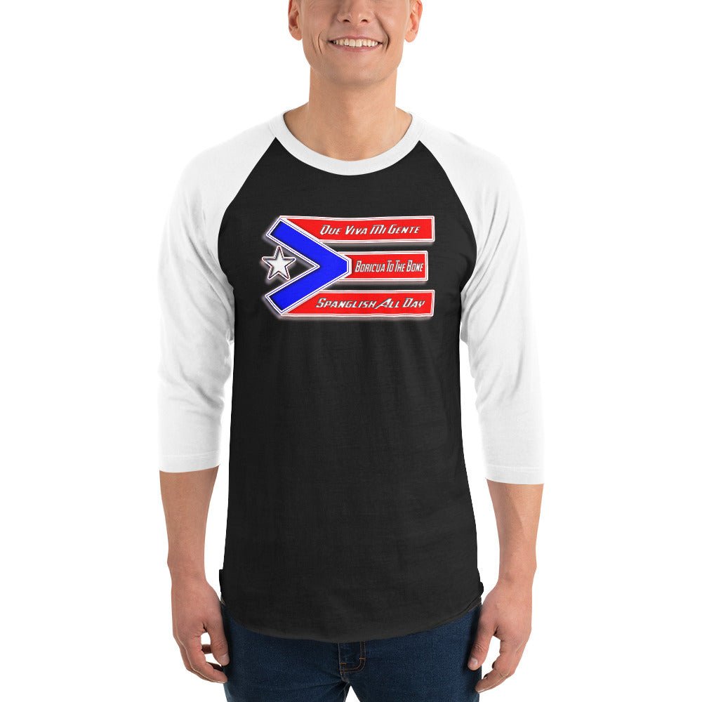 Puerto Rican Power | The Ultimate Puerto Rican Flag Raglan Tee - Lil Guy Stuff